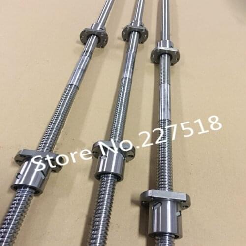 5sets Left thread Butt (butt-joint) Right thread ball screw SFU2505 372mm+ 5sets Ball Screw End Support BK/BF20
