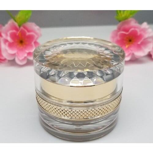 50G shiny gold acrylic jar for cream/essence/moisturizer/gel /mask/art nail/skin care pot for cosmetic packing plastic jar