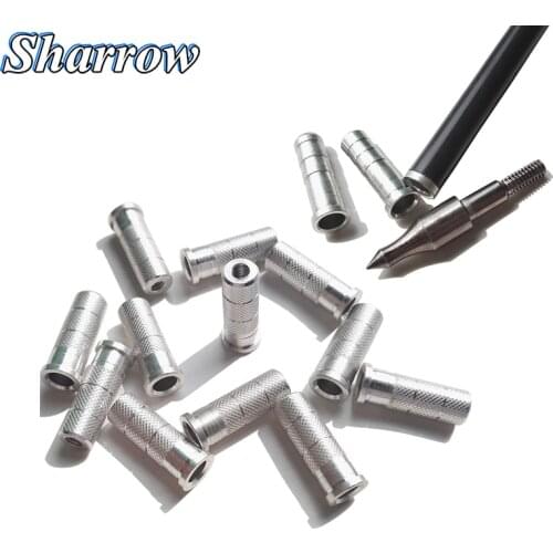 50pcs Hunting Archery Aluminum Arrow Point Insert for Arrow Shaft ID 6.0/6.2/7.6mm Carbon Fiberglass Arrowhead Slingshot Hunt