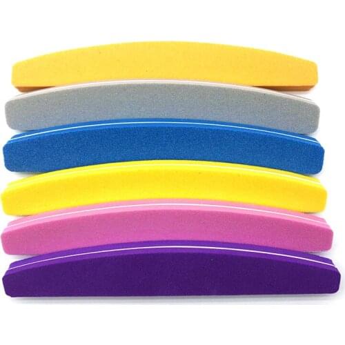 50pcs Semi Moon Nail File Nail Buffer 100/180 Sanding Buffer Double-sided Nail Art Sponge Professional Nail Sponge Buffing Block