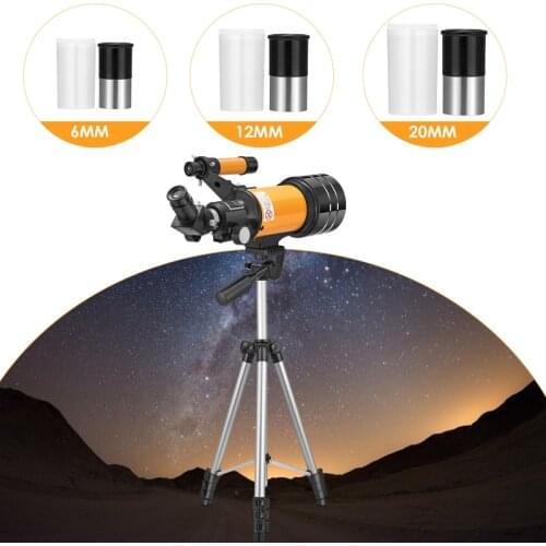 70mm Eyepiece caliber Professional Telescope Adjustable Tripod and Backpack Up to 150X Astronomical Refracting Telescope Gifts