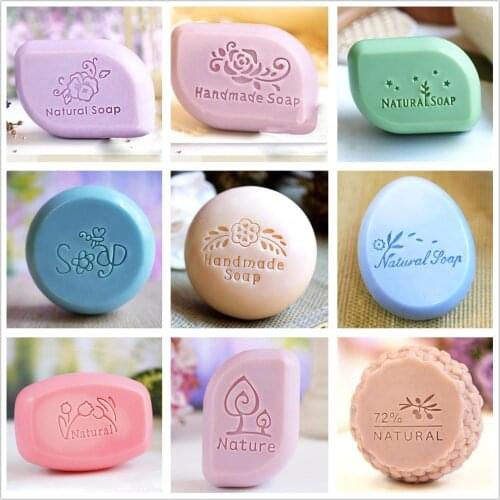 Acrylic Soap Stamp Flowers And Letters Organic Natural Handmade Seal With Handle Chapters For DIY Soap Making