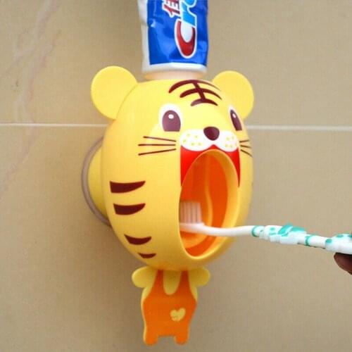 Automatic Toothpaste Dispenser New Kids Cute Cartoon animals Design Set Cartoon bathroom household Toothbrush Holder