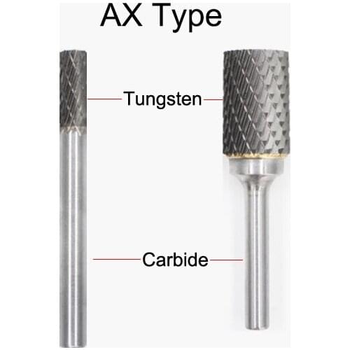 AX0616M06 4216 6mm AX0820M06 4217 8mm AX1020M06 4218 10mm Tool Tungsten AX Type Double Groove Cut Grinding Rotary Rasp File