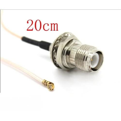 Free shipping 50pcs 20cm IPX IPEX I-PEX U.FL to RP TNC female jack RF RG178 pigtail jumper cable for WIFI Card wireless router