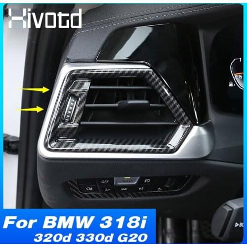 Carbon Fiber Side Air Conditioning Vent Outlet Cover Dashboard Trim Interior Accessories For BMW 318i 320d 330d G20 2020 2021