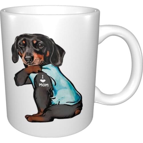 Dachshund Tattoo I Love Mom Dog Lovers Mug Coffee Cup Coffee Mug Cups And Glasses Smart Cup