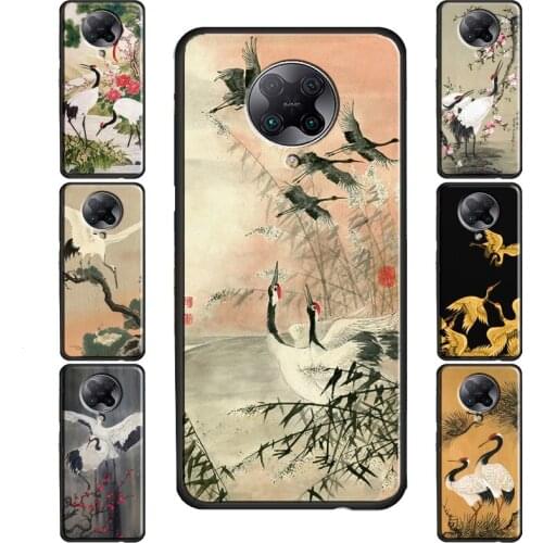 Red-crowned Crane Bird Case For POCO M3 Pro F3 F2 X3 Coque For Xiaomi Mi Note 10 Lite Mi 11 Ultra 9T 10T Pro A3