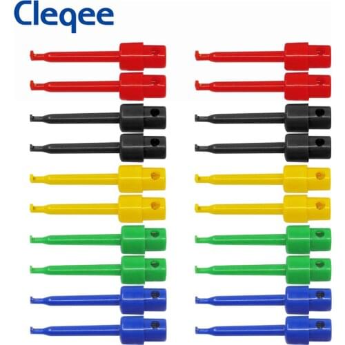 Cleqee P5001 20pcs SMD IC Test Hook Clip Grabber Copper Probe for Electronic Testing Cable Welding 30V/10A