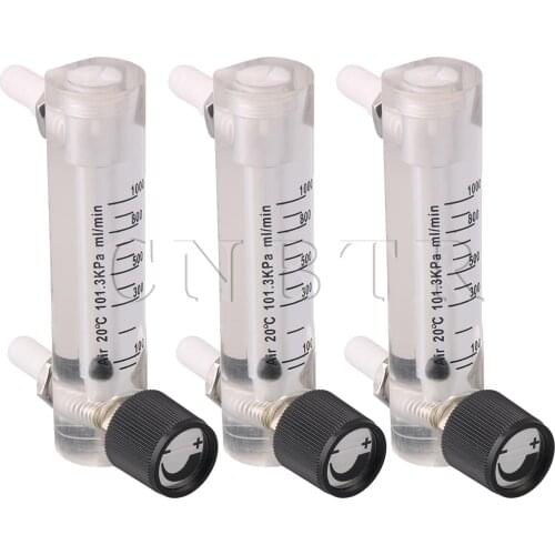 CNBTR 3pcs 100-1000ml/min LZM-6 Air Flow Meter for Detecting Air Oxygen Tool
