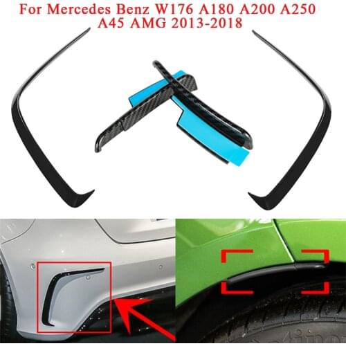 For Mercedes Benz W176 A180 A200 A250 A45 AMG 2013-2018 Rear Bumper Spoiler Splitter Canard Fender Flare Extension Wheel Eyebrow
