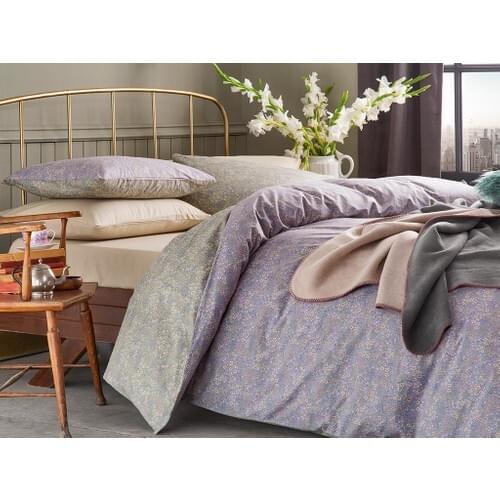 SERESSTORE Englısh Home Liberty Flowers Cotton Double Duvet Cover Set 200 x 220 cm Purple