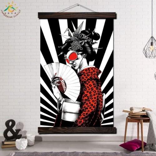 Kimono Japan Woman Modern Wall Art Print Pop Art Picture And Poster Frame Scroll Canvas Painting Canvas Poster Home Decor