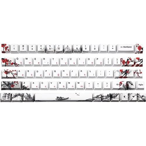 68 Keys Keycap Wangjiang Plum Blossom Keycap Dye Sublimation OEM Profile Mechanical Keyboard Keycap For K6 IFG68 TADA68 EK820