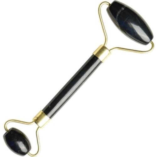 Black Jade Roller Facial Massage Rollers Double Heads Eyes Face Lift Massager Body Skin Slimming Beauty Neck Thin Natural Stone