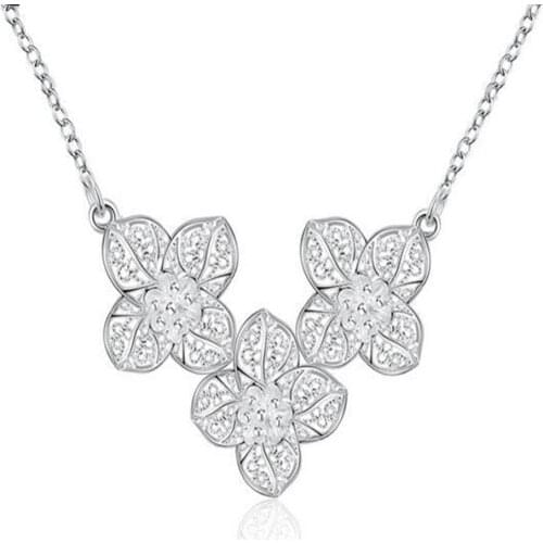 Fashion Trend Fashion 925 Sterling Silver colorExquisite Popular Personality Jewelry Flower Bud Female Pendant Necklace