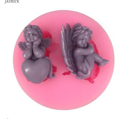 Cute Baby Angel Wings Love Heart Prayer Pendant Keychain Silicone Resin Mold Epoxy Resin DIYJewelry Making Tools