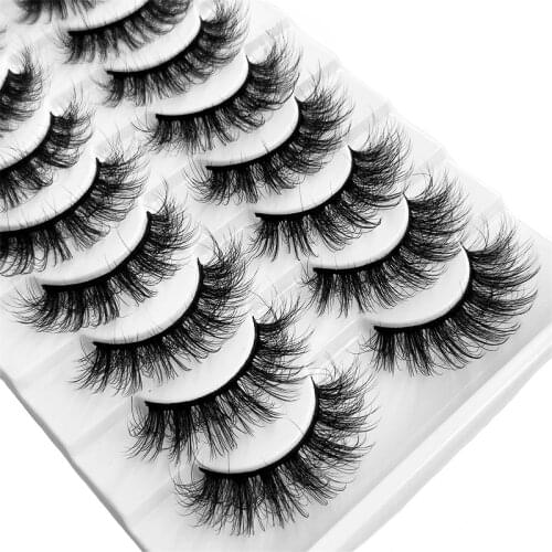 New 10 Pairs 18-25 mm Mink False Eyelashes Makeup 3D Mink Lashes Wholesale Fluffy Lashes Dramatic Messy Long Eyelashes Extension