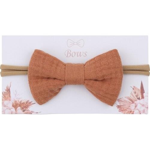 Baby Girls Elastic Bow Headband Solid Color Bowknot Hair Band Turban Soft Cotton Headwear Hair Accessories for Newborn Kids