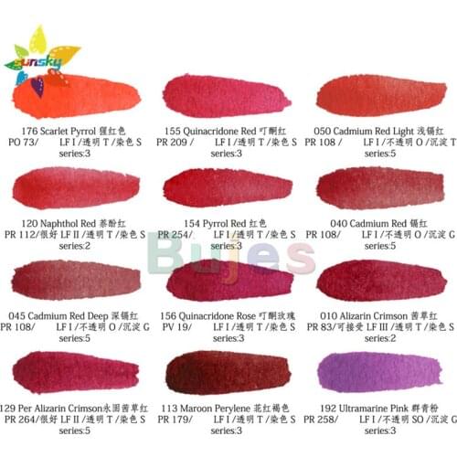 Original America MG Watercolor Artist grade watercolor pigment Tubular 15ml Red series Professional art supplies