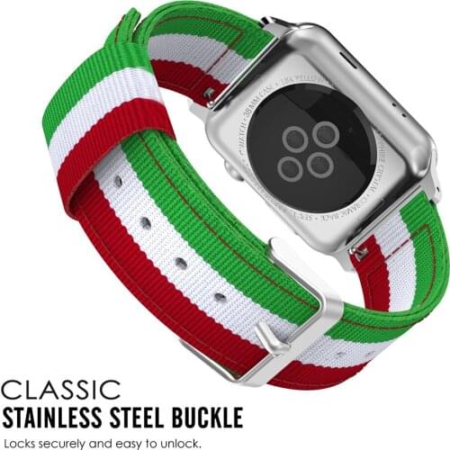 Durable Nylon Sport Strap for Apple iWatch 40mm 44mm Series 5/4/3/2/1 Fine Woven Nylon Adjustable Watch Wrist Band Replacement