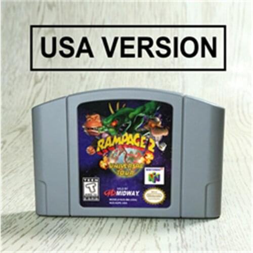 RAMPAGE WORLD TOOR For 64 Bit Game Cartridge USA Version NTSC Format