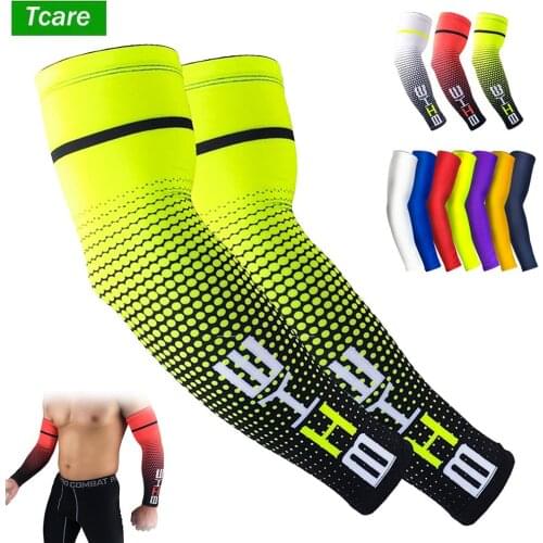 Tcare UV Sun Protection Sleeves Cooling Compression Arm Sleeve for Cycling Running Bicycle Sport, Cool Men Arm Warmer Cuff Cover
