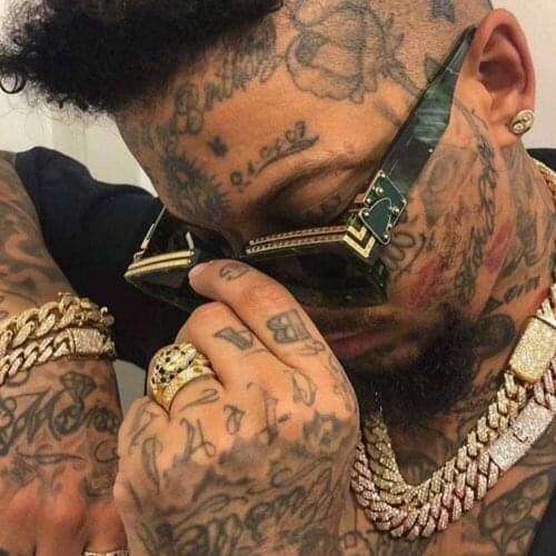 2021 Trend Men Sunglasses Retro Large Frame Sun Glasses Outdoor Street Beat Personality Thick Frame Eyewear Fashion Shades Women