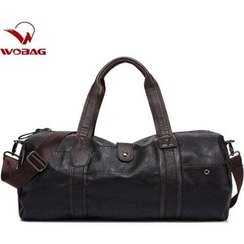 Men Black Handbag Travel Bag Waterproof PU Large Gym bag Capacity Travel Duffle Multifunction Tote Casual Crossbody