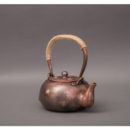 Retro classic purple bronze pot thicken pure copper teapot handmade tea set tea pot water kettle