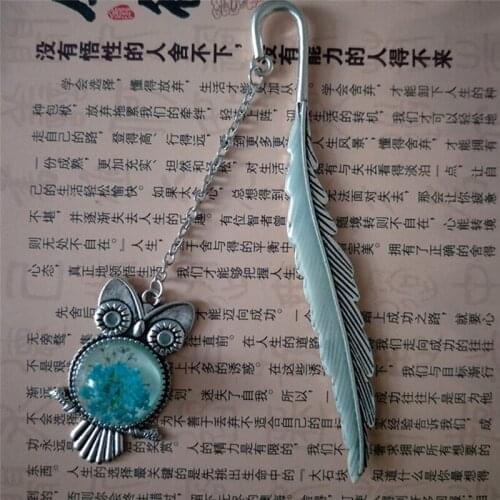 For Books Luminous Glow In The Dark Silver Copper Feather Shape Owl Bookmarks Creative Gift Cute School Supplies Bookmarks