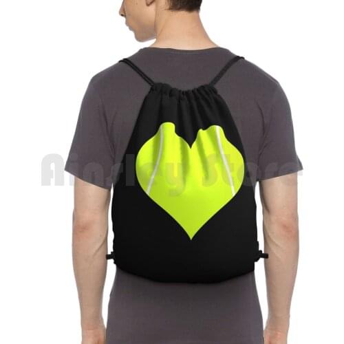 I Love Tennis Sports Athlete Gift Idea Backpack Drawstring Bags Gym Bag Waterproof Tennis Tennis Player I Love Tennis