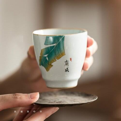 Japanese tea set small tea cup ceramic tea cup single master cup home hand-painted tea bowl tea ceremony accessories