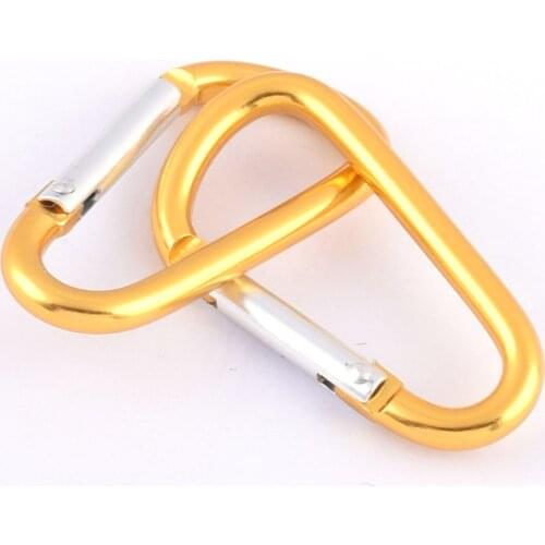 Yellow Carabiner Camp Snap hook Clip keychain hook clasp spring D ring push gate clip For Backpack Clip Lanyard 4pcs