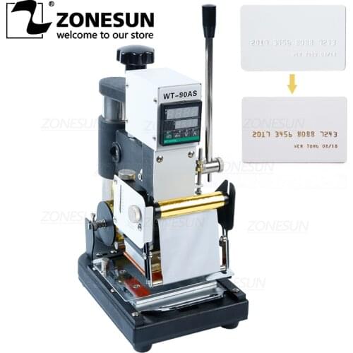 ZONESUN 220V/110V Manual Hot Foil Stamping Machine Card Tipper Embossing Machine For ID PVC Cards