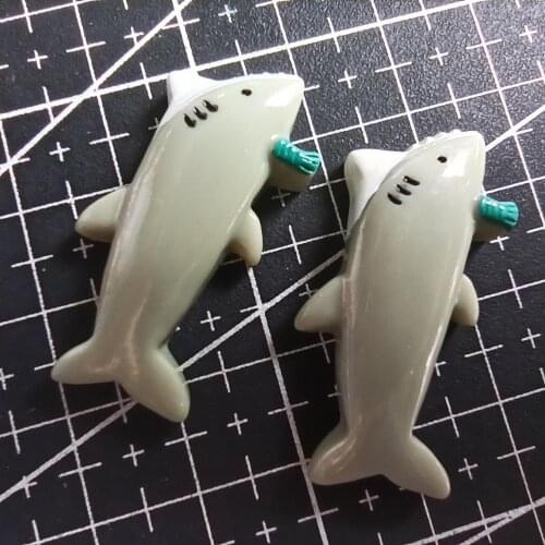 1pcs/lot resin flat back grey shark 34mm Scrapbook Embellishment DIY Phone Decoration