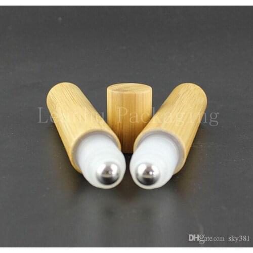 15ml Bamboo Roll on Perfume Bottle Eyecream Container Roller Lotion Cosmetics Bottles for Perfumes Essential Oil