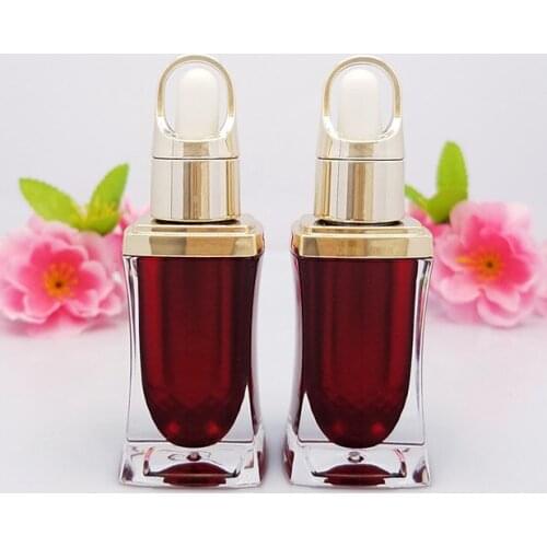 2/6/10/20pcs/lot 10ml 86.1*30.7mm red wasp waist acrylic essential oil bottle,cosmetic packaging bottle (with dropper cap)