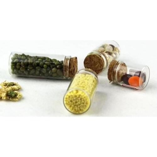 20pcs/lot 24*50mm 12ml Flat Bottom Glass Tube Bottles With Corks Wishing Stars Decorative Vials Empty Scented Tea Little Jars