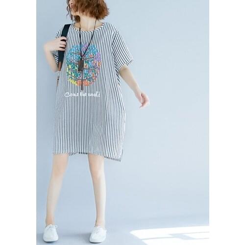 2020 New Brand Summer Maternity Dress Woman Loose Version Striped Large Size Dresses Pregnant Woman Dress MD-02376