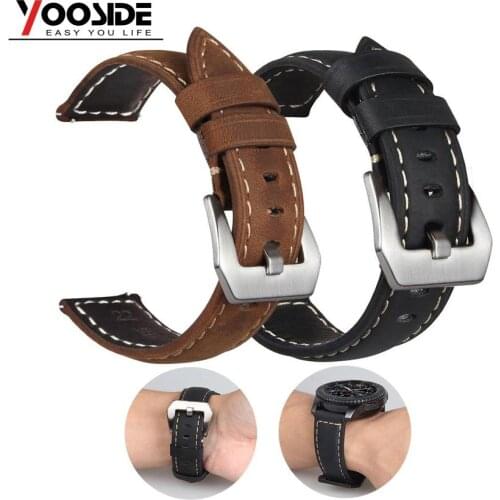 22mm Premium Vintage Soft Handmade Leather Strap Watch Band for Samsung Gear S3 Frontier/S3 Classic SmartWatch