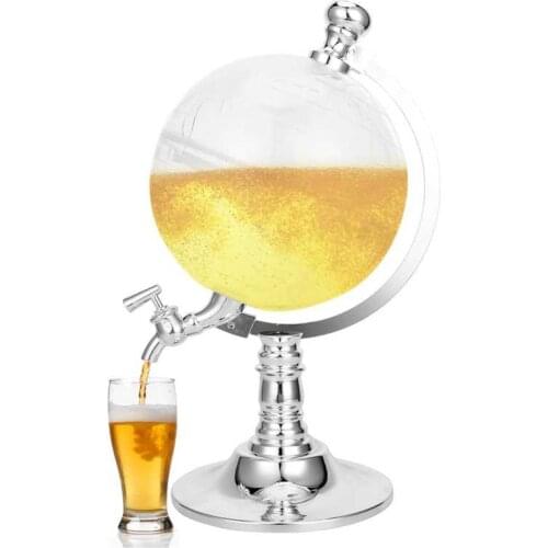 3.5L Draft Beer Dispenser Earth Shaped Liquor Beverage Pourer for Bar Club Party Use DIY Alcohol Distiller Bar Supplies