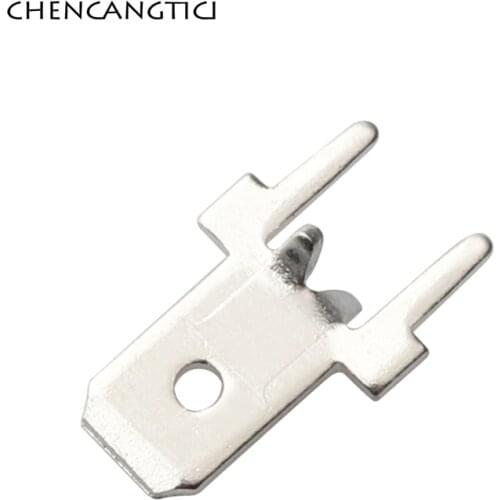 50 Pcs Inserts Plug Spring Terminal Solder Lug Type Thickness 0.8 Short Legs PCB Welding Sheet 4.8 MM Crimp Terminals