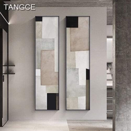 Geometric Abstract Painting Modern Industrial Style Canvas Poster Print Minimalist Wall Art Pictures for Living Room Hotel Decor