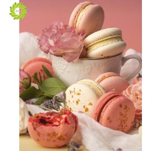 SNA Diamond Painting 5D Full Square/Round Drill Coffee Macaron Daimond Embroidery Painting Cross Stitch Mosaic Picture