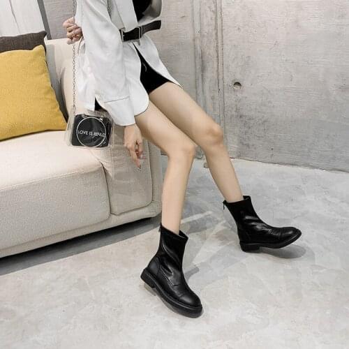 Martin Boots Womens Spring And Autumn New Women Show Thin Elastic Short Boots