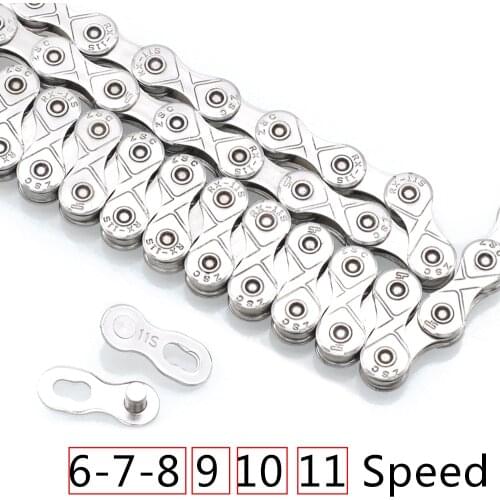 5 pairs of bicycle chain 6/7/8 9 10 11 speed stainless steel suitable for mountain road car connector joint chain parts