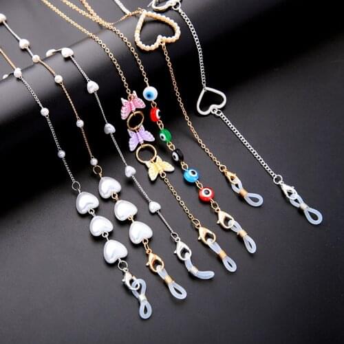 Sunglasses Masking Chains Cute Eye Heart Butterfly Lanyards For Women Eyewear Earglasses Cord Retainer Holder Neck Strap Rope