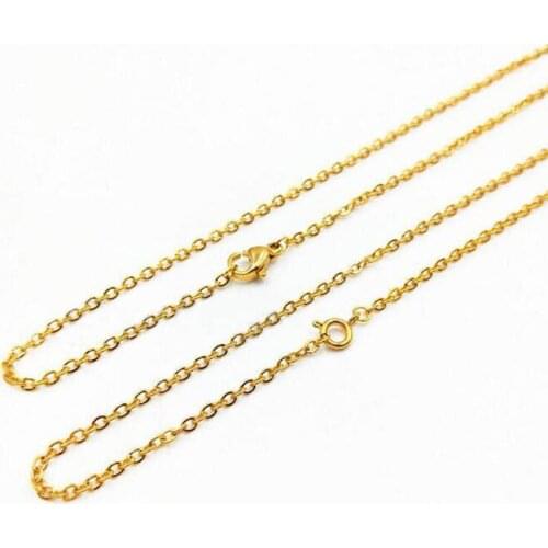 316L Stainless Steel Chain Necklace Link Chain with Lobster Clasps Circle Spring Clasps Stainless Steel DIY Jewelry Wholesale