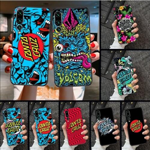 Santa Cruz Skateboards Phone case For Huawei P Mate P10 P20 P30 P40 10 20 Smart Z Pro Lite 2019 black soft cell cover painting